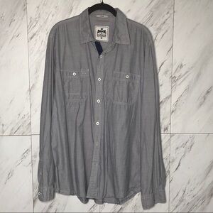 Express Fitted Poplin Long Sleeve Button Up Shirt SZ XL